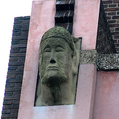 Head on a house in The Hague