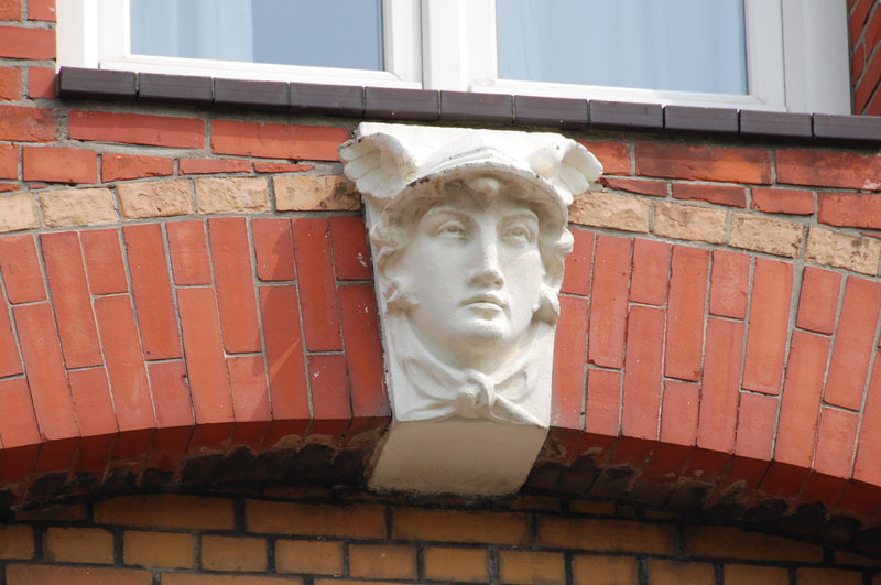 Hermes on a building in The Hague