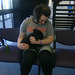 taking delivery of our puppy at Tullamarine airport