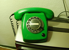 Standard Dutch telephone in green