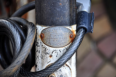 Old Gazelle bike: plate of the bike shop A.C. Ligtvoet-Philippe of Eindhoven