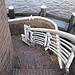 Steps to the urinal in the harbour of Leiden