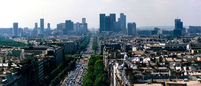 A view of Paris' commercial district from the Arc de Triomphe