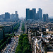 A view of Paris' commercial district from the Arc de Triomphe