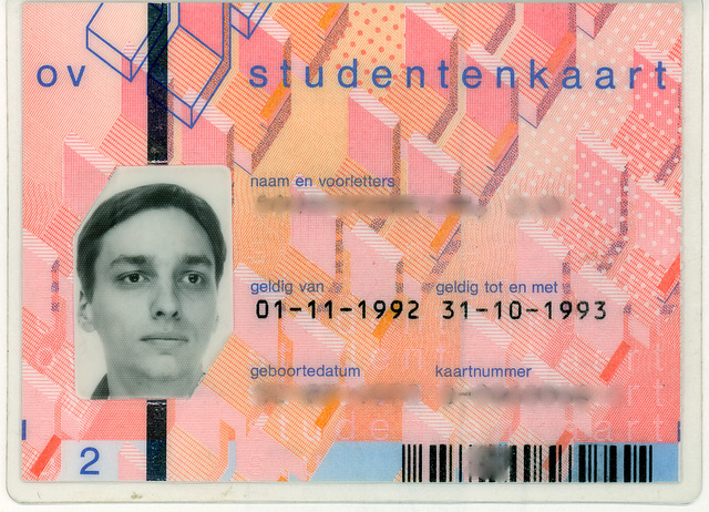 My old student public transport card