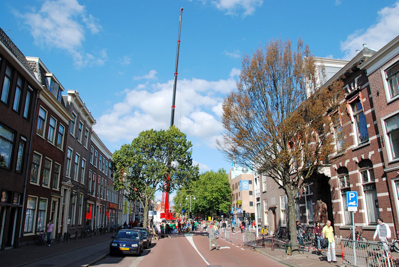 No cars were allowed into the centre of Leiden today