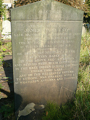 brompton cemetery, london,tombstone of james carr, 1843, who fought in the peninsular campaigns