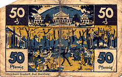 Old German money: 50 pfennig bank note from Bad Harzburg, valid until December 31, 1922