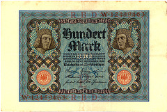 Old German money: 100 Mark from 1920