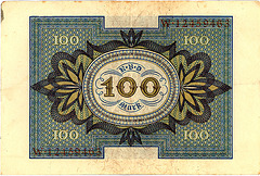 Old German money: 100 Mark from 1920