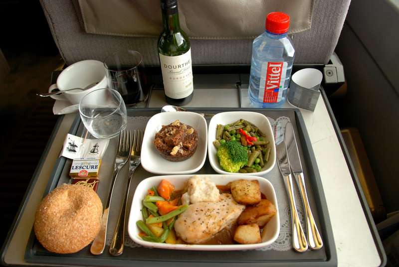 My meal on board the Eurostar train