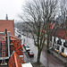 Kaiser Street and Rapenburg in Leiden (the Netherlands)