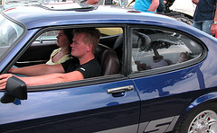 Oldtimer Day Ruinerwold: Ford Capri driver and girl friend