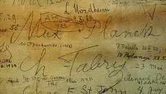 Signatures of famous physicists at the Huygens Laboratory: Max Planck