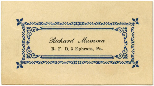Richard Mumma, R.F.D. 3, Ephrata, Pa.