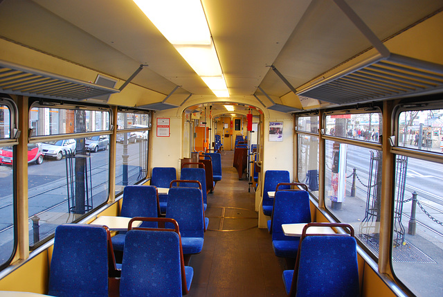 Interior of the tram Vienna-Baden
