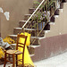 Yellow Fishing Net, Chair and Steps