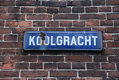 Old street sign in Leiden: Cole Canal