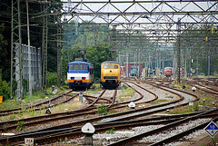 Parked trains at Haarlem station