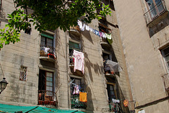 Balconies with washing
