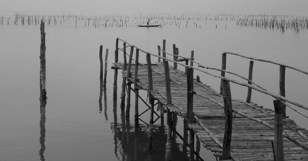 Jetty and Mussel Beds (Monochrome Version)