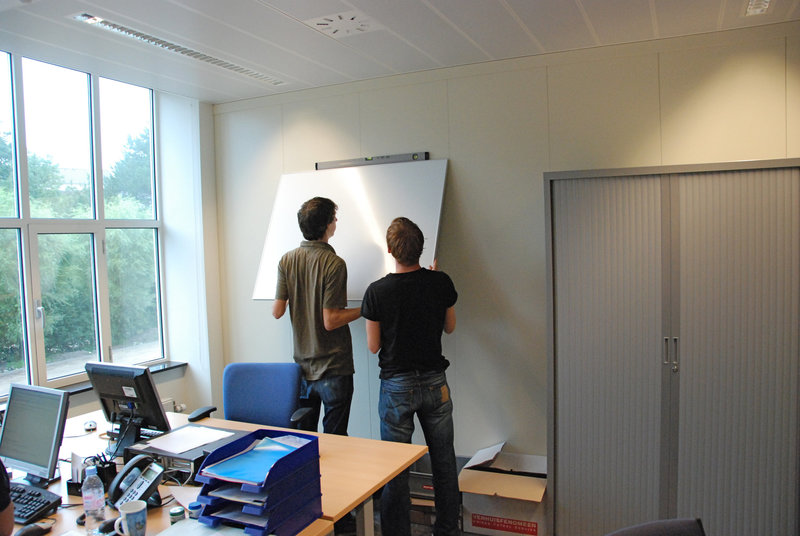 Whiteboard installation at the office