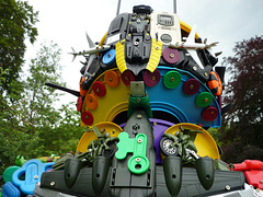 Robot made from plastic toys