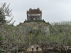 Stele Pavilion through the Frangipani