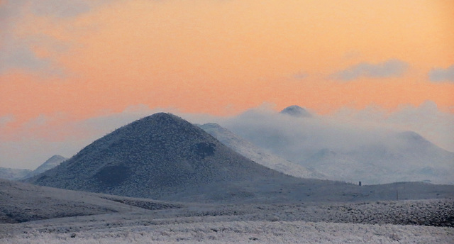 Tombstone Hills In Snow & Fog