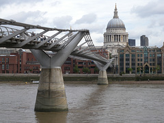 St Paul's Cathedral and the Millennium Bridge, London