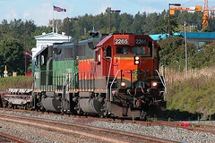 BNSF 2084 & 2265 on the USA-Canada border