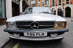 London vehicles: Mercedes-Benz with water in the headlight