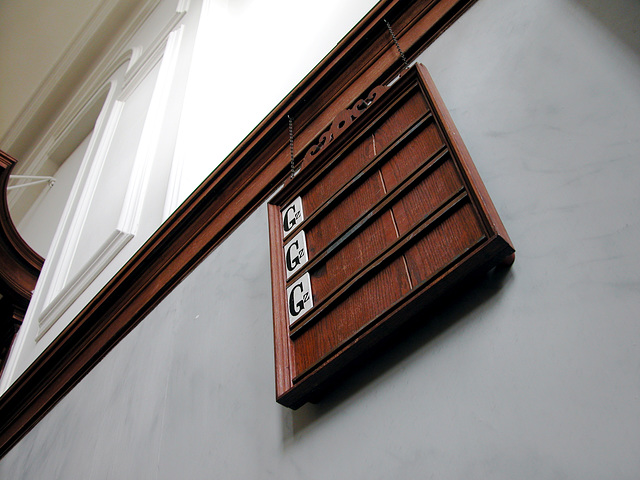 Hymn board in the Lokhorst Church