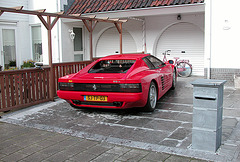 It is not every day that you can see a Ferrari parked on a driveway