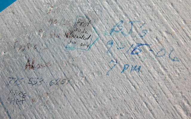 Writing on the wall of a public toilet in Montana