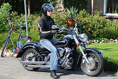 Oldtimer day at Ruinerwold: Motorcycle rider