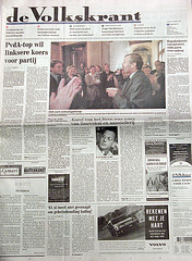 De Volkskrant newspaper announcing the death of Karel van het Reve