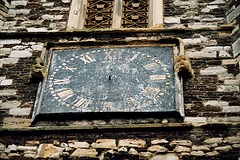 Clock face on the tower in Hornsey church yard, Haringey, North London