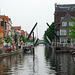 A rare sight: the Church Bridge in Leiden in the "open" position