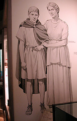 Roman boy and his mother in the Museum of London