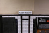 A rare "Keep Right" sign in the Underground