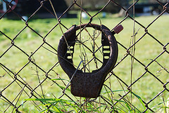 Bicycle lock on a fence