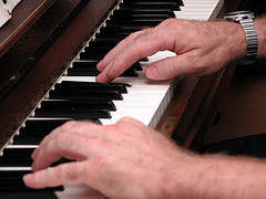My brother-in-law playing the piano