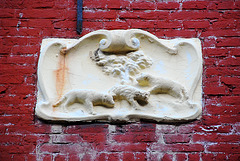Old gable stone from the 17th century: Thousand Fears