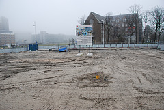 Cleared ground for a new underground bicycle parking