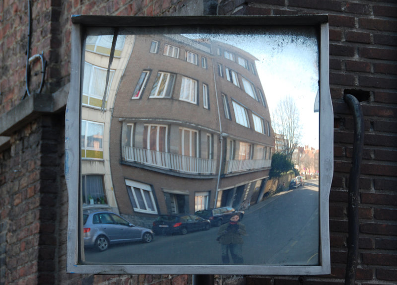 Convex mirror in Leuven (Belgium)
