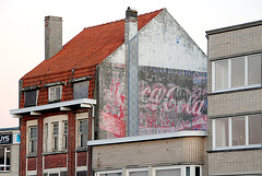 Old Coca-Cola ad in Bredene (Belgium)
