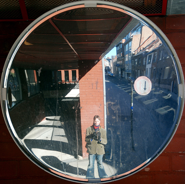 Convex mirror in Leuven (Belgium)