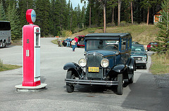 Canadian images: Old Chevrolet and Plymouth at an old Esso pump