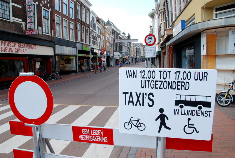 No cars were allowed into the centre of Leiden today
